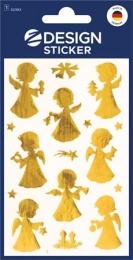 Ablakmatrica,  2 ív, 76x120 mm, AVERY ZWECKFORM, "Z-Design No.52393", arany angyalkák