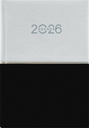 Naptár, tervező, A5, napi, DAYLINER "Contrast", fehér-fekete