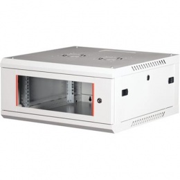 Rack szekrény, fali, 19", 4U, lapraszerelt, LANDE "PROlineB", szürke