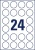 Etikett, 40 mm, kör, poliészter, AVERY ZWECKFORM, átlátszó, 600 etikett/csomag